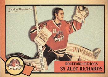 2012-13 Rockford Register Star Rockford IceHogs (AHL) #24 Alec Richards Front