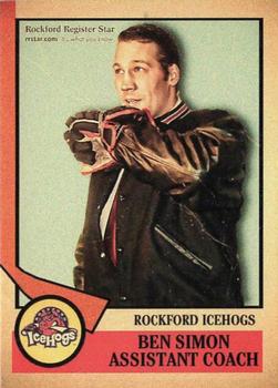 2012-13 Rockford Register Star Rockford IceHogs (AHL) #28 Ben Simon Front