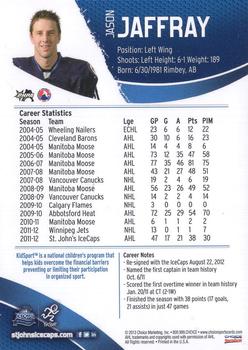 2012-13 Choice St. John's IceCaps (AHL) #NNO Jason Jaffray Back
