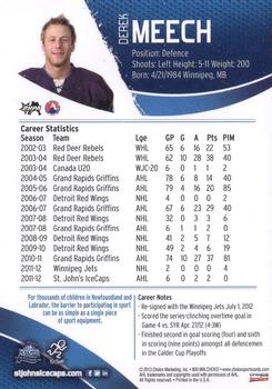2012-13 Choice St. John's IceCaps (AHL) #NNO Derek Meech Back