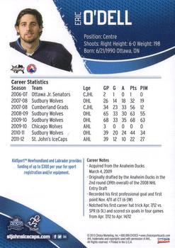 2012-13 Choice St. John's IceCaps (AHL) #NNO Eric O'Dell Back