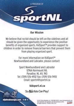 2012-13 Choice St. John's IceCaps (AHL) #NNO Sponsor Card Back