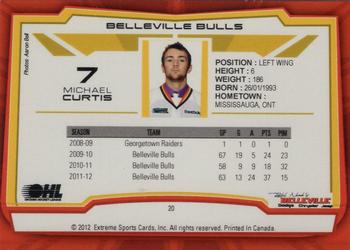 2012-13 Extreme Belleville Bulls (OHL) #20 Michael Curtis Back