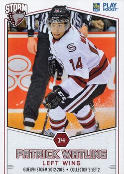 2012-13 M&T Printing Guelph Storm (OHL) #B-08 Patrick Watling Front