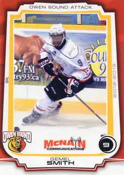 2012-13 Extreme Owen Sound Attack (OHL) #7 Gemel Smith Front