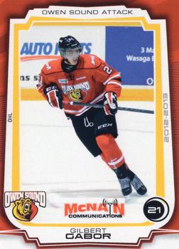 2012-13 Extreme Owen Sound Attack (OHL) #16 Gilbert Gabor Front