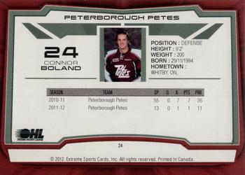 2012-13 Extreme Peterborough Petes (OHL) #24 Connor Boland Back