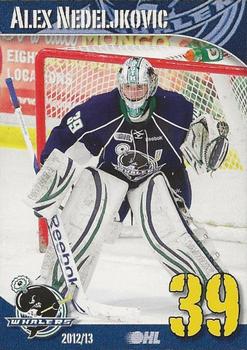 2012-13 BD's Mongolian Grill Plymouth Whalers (OHL) #15 Alex Nedeljkovic Front