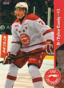 2012-13 Choice Sault Ste. Marie Greyhounds (OHL) #1 Tyler Ganly Front