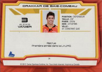 2012-13 Extreme Baie-Comeau Drakkar (QMJHL) #24 Alexis Vanier Back