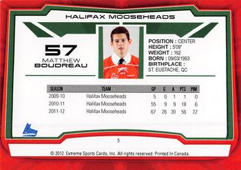 2012-13 Extreme Halifax Mooseheads (QMJHL) #5 Matthew Boudreau Back