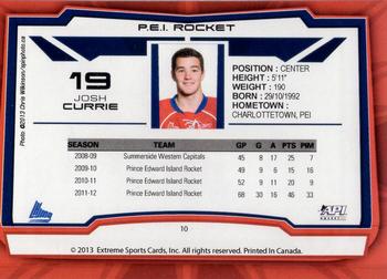2012-13 Extreme Prince Edward Island Rocket (QMJHL) #10 Josh Currie Back