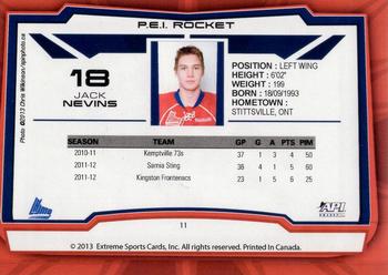 2012-13 Extreme Prince Edward Island Rocket (QMJHL) #11 Jack Nevins Back
