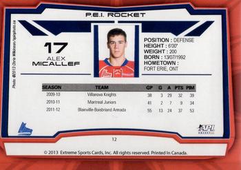 2012-13 Extreme Prince Edward Island Rocket (QMJHL) #12 Alex Micallef Back