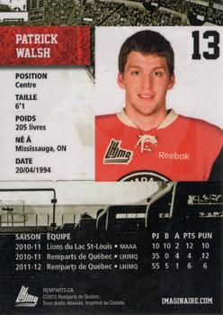 2012-13 Imaginaire.com Quebec Remparts (QMJHL) #5 Patrick Walsh Back