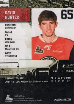 2012-13 Imaginaire.com Quebec Remparts (QMJHL) #17 David Hunter Back