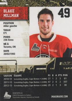 2012-13 Imaginaire.com Quebec Remparts (QMJHL) Update #5 Blake Millman Back