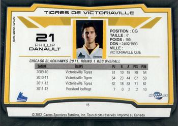 2012-13 Extreme Victoriaville Tigres (QMJHL) #15 Phillip Danault Back