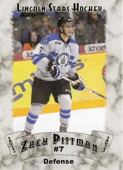 2012-13 Blueline Booster Club Lincoln Stars (USHL) #4 Zack Pittman Front