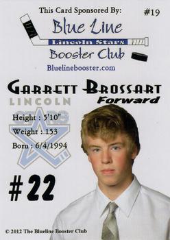 2012-13 Blueline Booster Club Lincoln Stars (USHL) #19 Garrett Brossart Back
