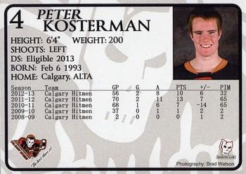 2012-13 Calgary Hitmen (WHL) Booster Club #NNO Peter Kosterman Back