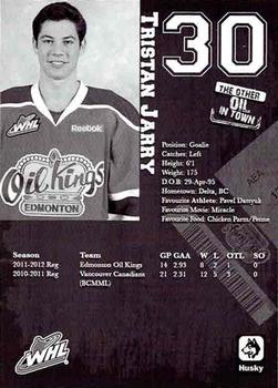 2012-13 Husky Edmonton Oil Kings (WHL) #NNO Tristan Jarry Back