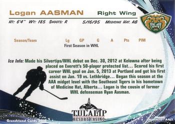 2012-13 Grandstand Everett Silvertips (WHL) #NNO Logan Aasman Back