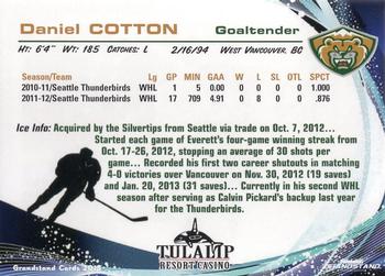 2012-13 Grandstand Everett Silvertips (WHL) #NNO Daniel Cotton Back