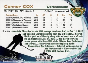 2012-13 Grandstand Everett Silvertips (WHL) #NNO Connor Cox Back