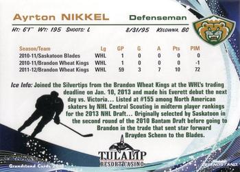 2012-13 Grandstand Everett Silvertips (WHL) #NNO Ayrton Nikkel Back