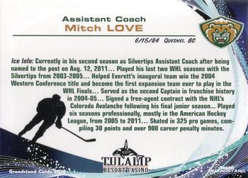 2012-13 Grandstand Everett Silvertips (WHL) #NNO Mitch Love Back