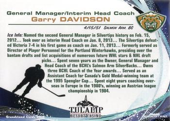 2012-13 Grandstand Everett Silvertips (WHL) #NNO Gary Davidson Back