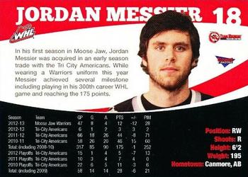 2012-13 Moose Jaw Warriors (WHL) #NNO Jordan Messier Back