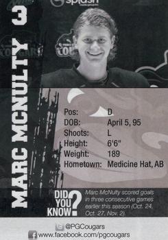 2012-13 Subway Prince George Cougars (WHL) #NNO Marc McNulty Back