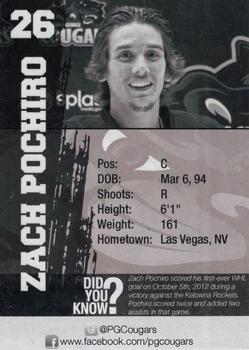 2012-13 Subway Prince George Cougars (WHL) #NNO Zach Pochiro Back