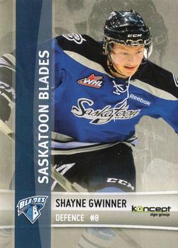 2012-13 The Lung Association Saskatoon Blades (WHL) #NNO Shayne Gwinner Front