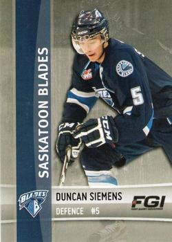 2012-13 The Lung Association Saskatoon Blades (WHL) #NNO Duncan Siemens Front