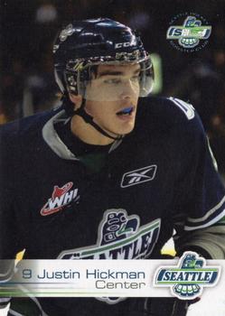 2012-13 Booster Club Seattle Thunderbirds (WHL) #8 Justin Hickman Front