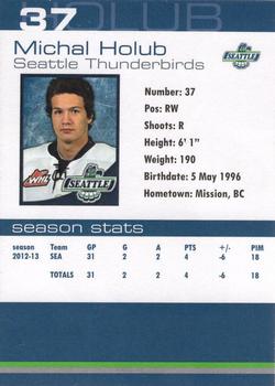 2012-13 Booster Club Seattle Thunderbirds (WHL) #28 Michal Holub Back
