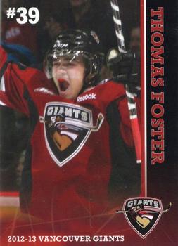 2012-13 Vancouver Giants (WHL) #NNO Thomas Foster Front