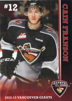 2012-13 Vancouver Giants (WHL) #NNO Cain Franson Front
