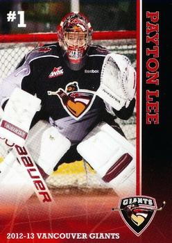2012-13 Vancouver Giants (WHL) #NNO Payton Lee Front