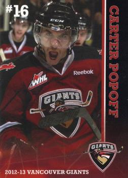 2012-13 Vancouver Giants (WHL) #NNO Carter Popoff Front
