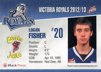 2012-13 Black Press Victoria Royals (WHL) #6 Logan Fisher Back