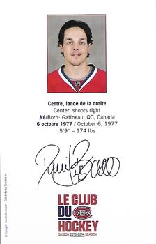 2013-14 Montreal Canadiens #NNO Daniel Briere Back