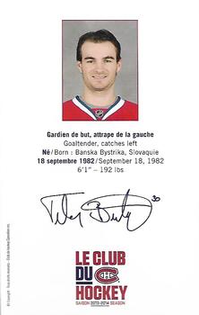 2013-14 Montreal Canadiens #NNO Peter Budaj Back
