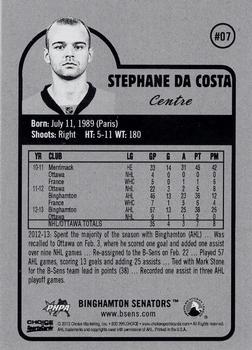 2013-14 Choice Binghamton Senators (AHL) #7 Stephane Da Costa Back