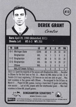 2013-14 Choice Binghamton Senators (AHL) #10 Derek Grant Back