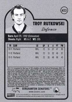 2013-14 Choice Binghamton Senators (AHL) #23 Troy Rutkowski Back