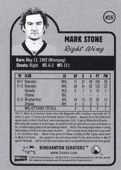 2013-14 Choice Binghamton Senators (AHL) #26 Mark Stone Back